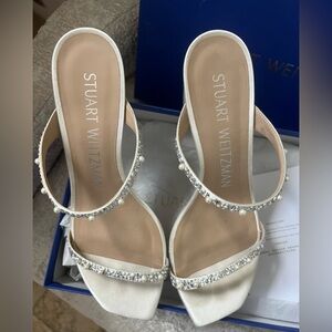 Stuart Weitzman ROYALE Pearl 75 Block Slide